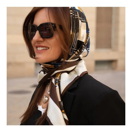 Carré de soie 88cm, Grace - héritage - Sisilk Summer Club - Sisilk